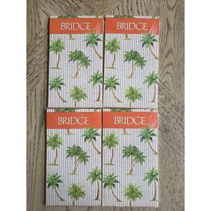 Caspari Bridge Tally Score Card Pads Palms Palm Trees Lot Of 4 New NOS Vintage